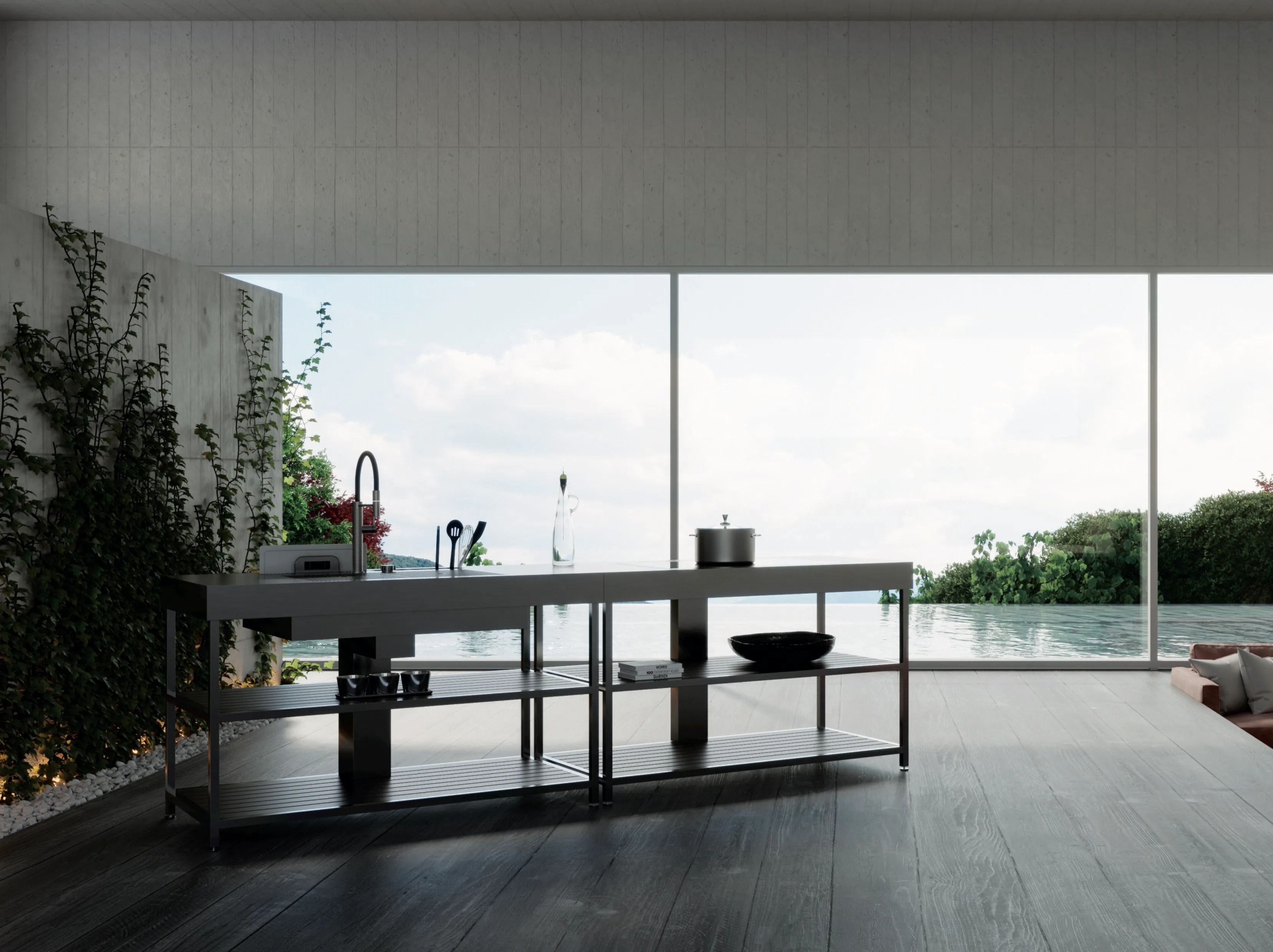 Открытый отдельно стоящий кухонный модуль Foster здесь ARCH-00020795