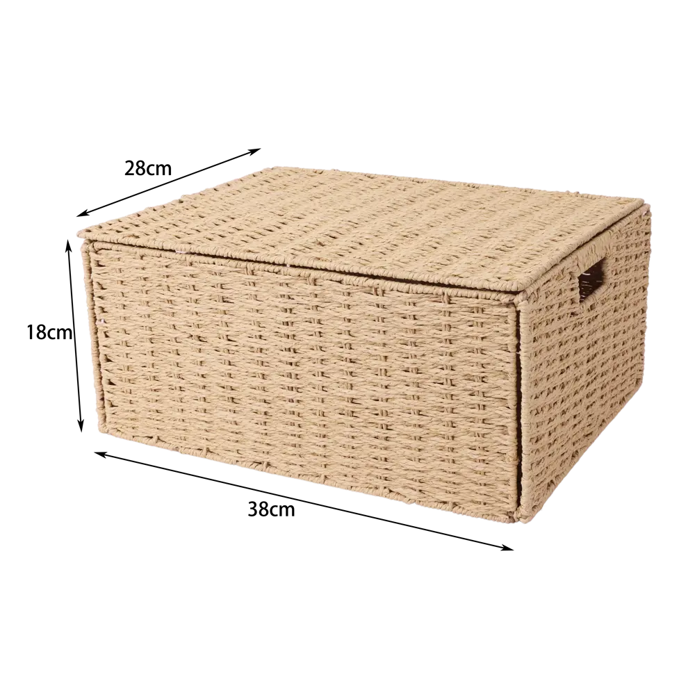 Корзина с крышкой Konsensa 38x28x18 см бумага цвет бежевый 89439456 STLM-2087550 