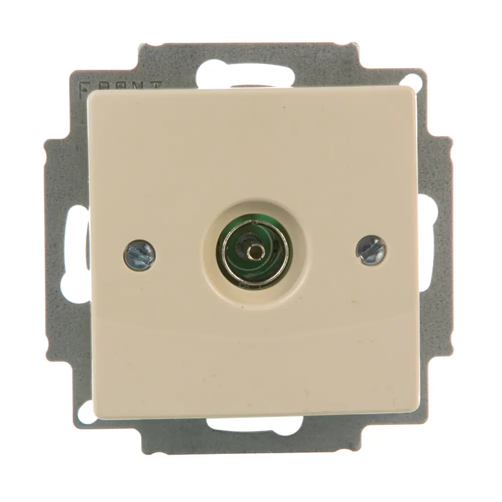 ТВ-розетка оконечная встраиваемая ABB Basic 55 шлейф, цвет бежевый 13595306 STLM-2047807