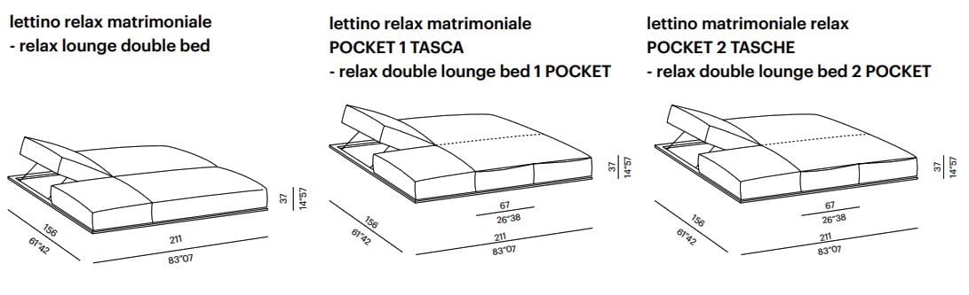 Садовая кровать с откидной спинкой из технической ткани Meridiani Claud Open Air ARCH-00115429 - Вид №3