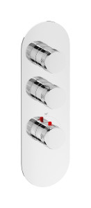 EUA212RSNRX1 Комплект наружных частей термостата на 2 потребителей - вертикальная овальная панель с ручками Reflex IB Aqua - 2 потребителя