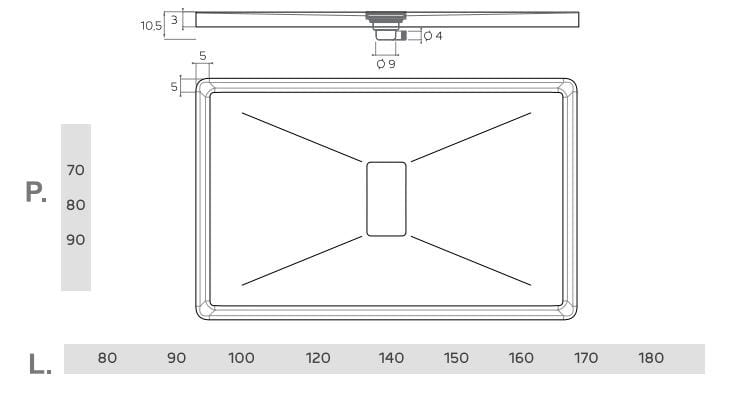 Акриловый нескользящий встроенный поддон для душа Relax Design PURO ARCH-00090379 - Вид №3
