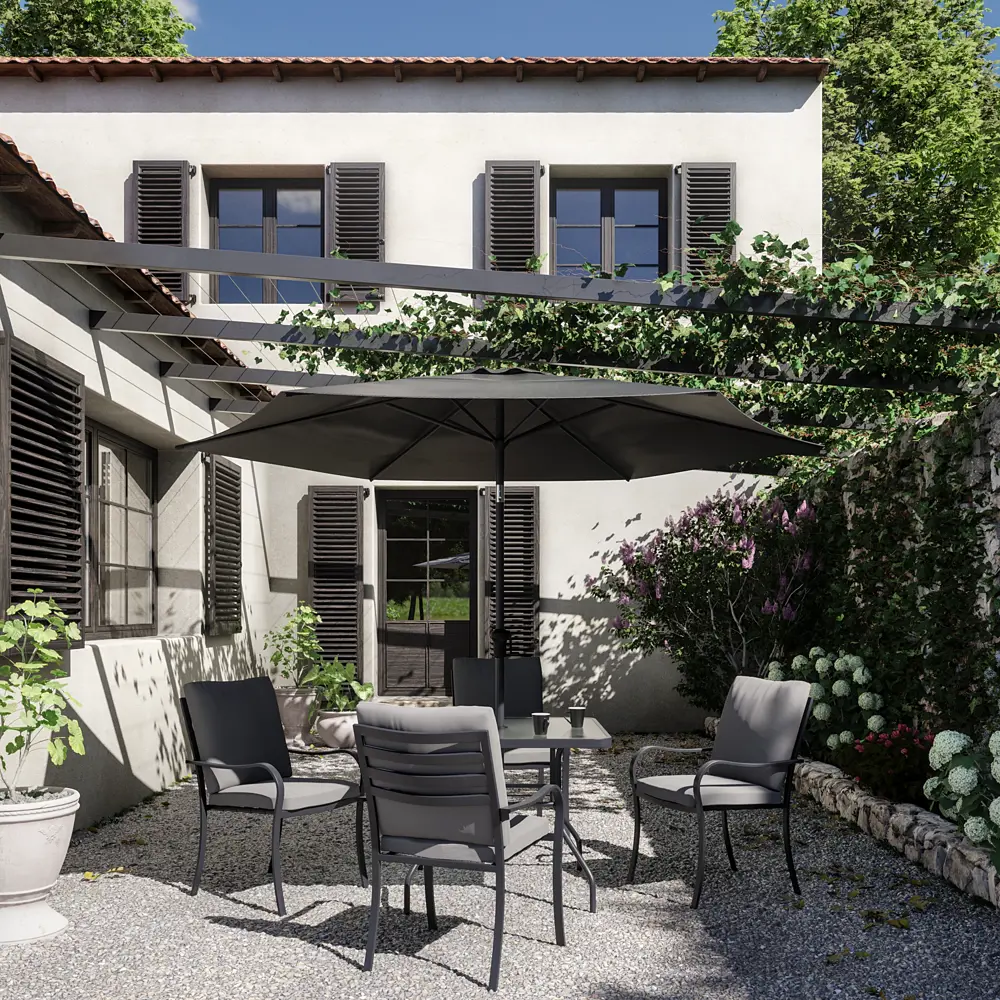 Naterial Rono: набор садовой мебели с 4 креслами, столом и зонтом 84252500 STLM-0047504 - Вид №31