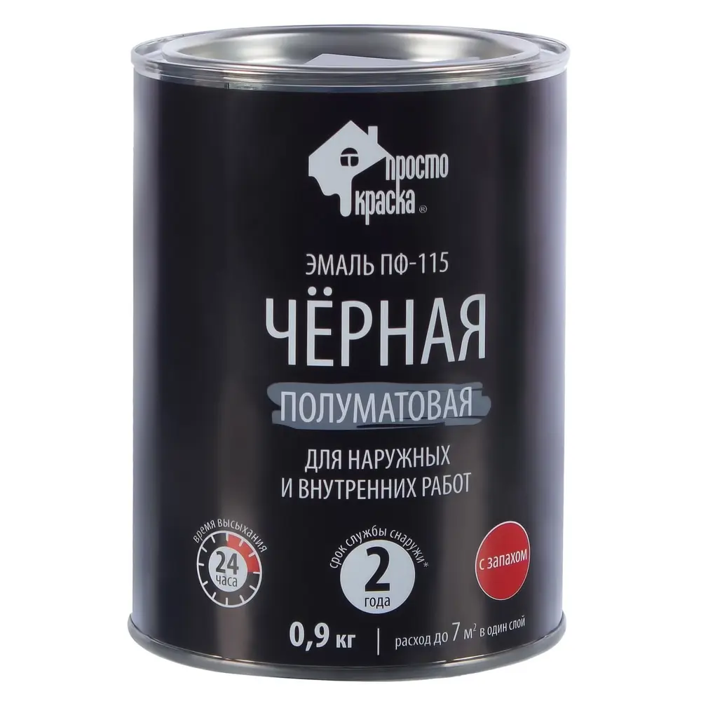 Эмаль ПФ-115 Простокраска цвет чёрная 0.9 кг STLM-2098892 - Вид №1