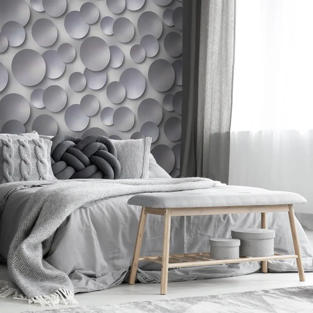 Обои флизелиновые 3D Круги серые 1.0 м 10360-04 АРТЕКС STLM-2160623 - Вид №3