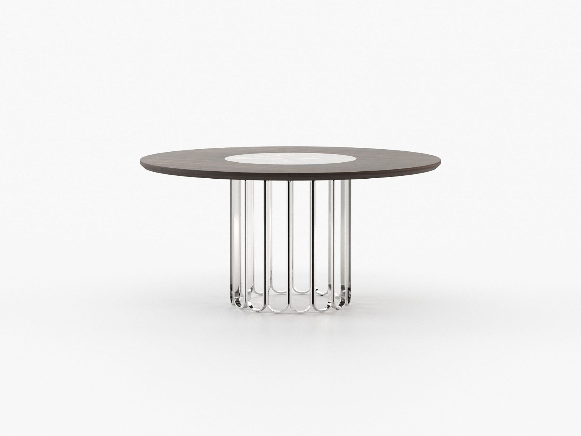 Круглый стол из нержавеющей стали и дерева с Lazy Susan Laskasas Шерил ARCH-00104797 - Вид №3