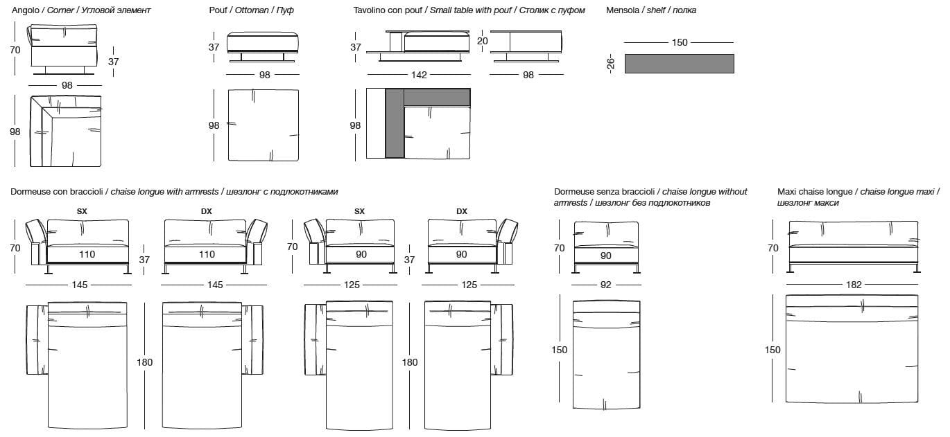Ткань диван Longhi ARCH-00105099 - Вид №9