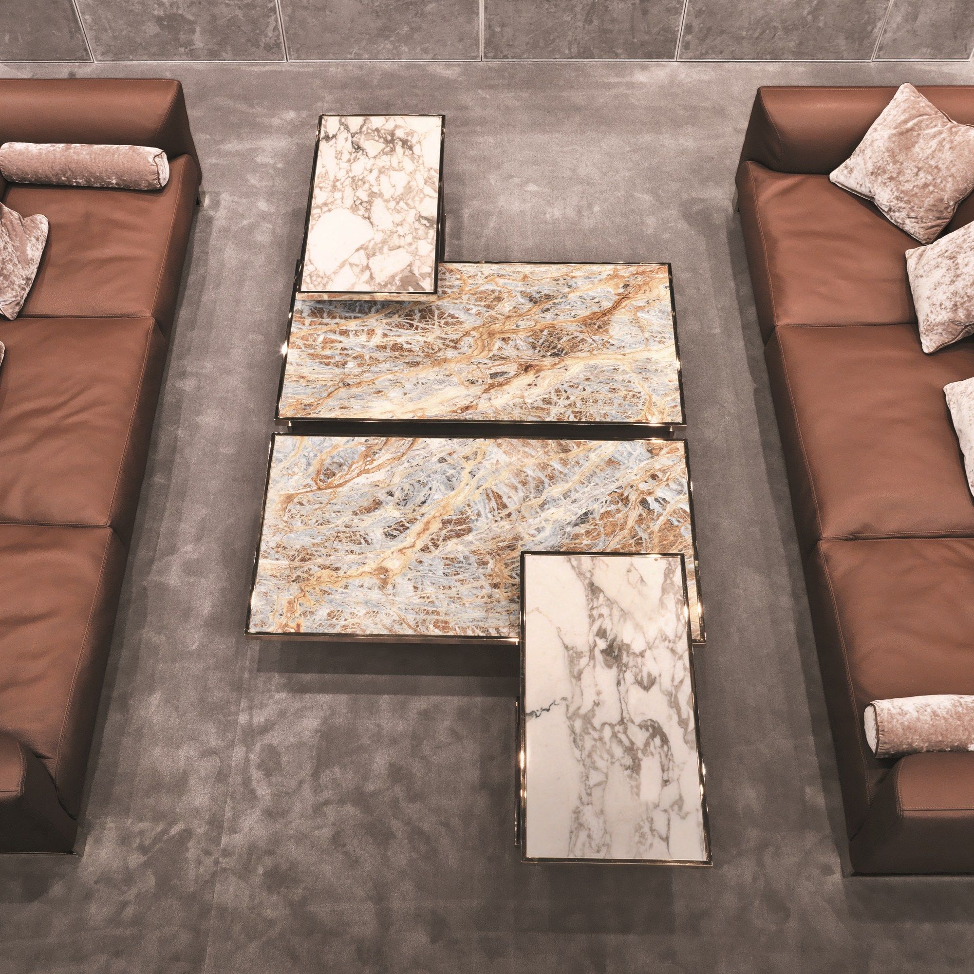 Прямоугольный мраморный журнальный столик Longhi Loveluxe ARCH-00031936 - Вид №1