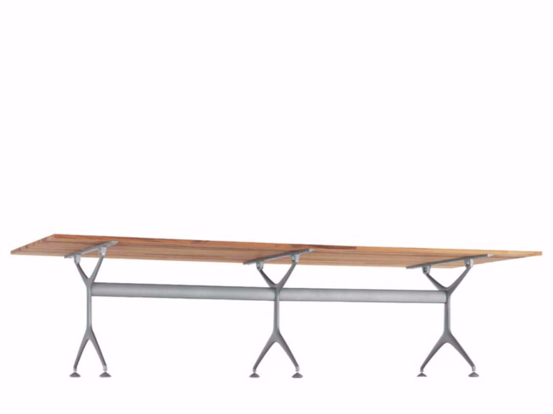 Алюминиевый и деревянный прямоугольный садовый стол Alias Tech Wood ARCH-00085694 - Вид №1