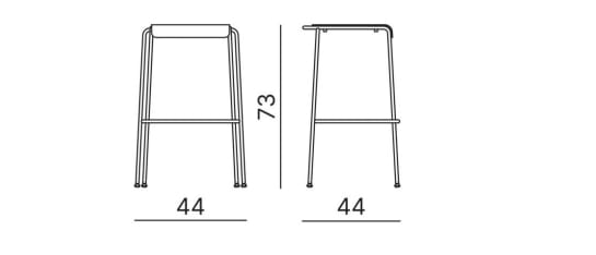 Высокий стул из нержавеющей стали с подставкой для ног Kastel Koki ARCH-00072557 - Вид №13