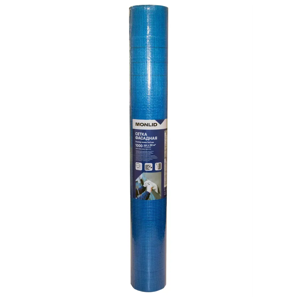 Стеклосетка фасадная 5x5 мм MONLID 145 г/м² 1x30 м STLM-2117275