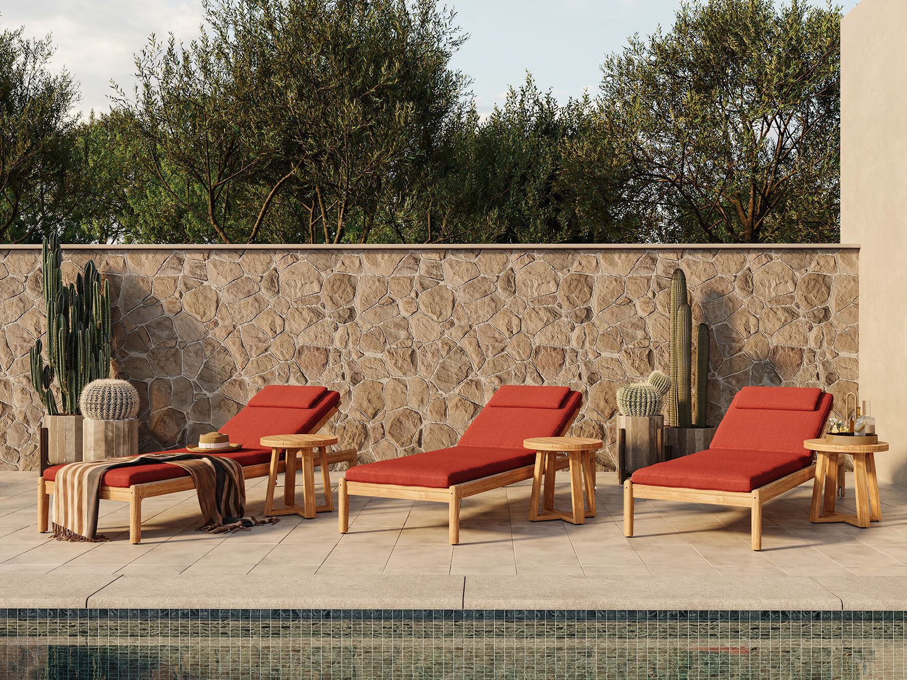 Садовая кровать с откидной спинкой из тикового дерева Walters Laurel ARCH-00038859 - Вид №7