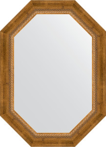 BY 7113 Зеркало в багетной раме - состаренная бронза с плетением 70 mm EVOFORM Octagon