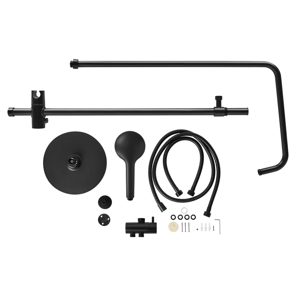 Душевая стойка для ванной с боковым креплением Терни KONSENSA черный STLM-2178531 - Вид №7