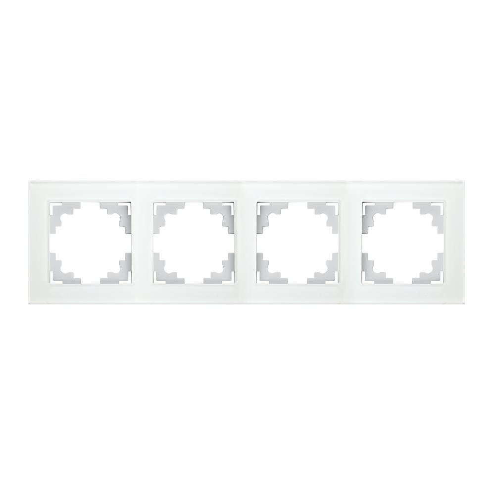90260641 Рамка для розеток и выключателей 4 поста цвет белый Катрин STLM-0153550 STEKKER