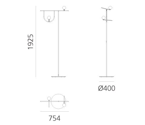 Латунь светодиодный торшер Artemide Yanzi ARCH-00033360 - Вид №6