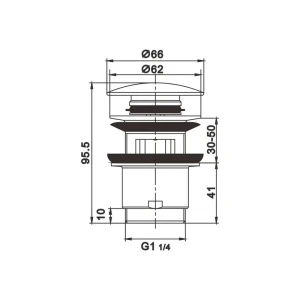 Донный клапан Rose RS01Q бронза