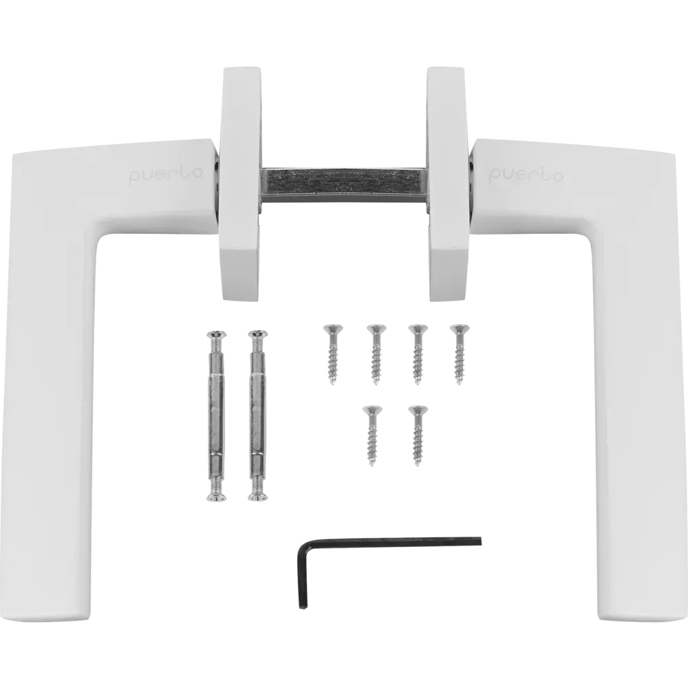 Ручки на розетке алюминий Ночиата 127 мм цвет матовый белый PUERTO STLM-2102908 - Вид №1