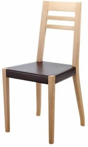 Bedont Деревянный стул с сиденьем, обтянутым кожей  B77 c01r / c01n
