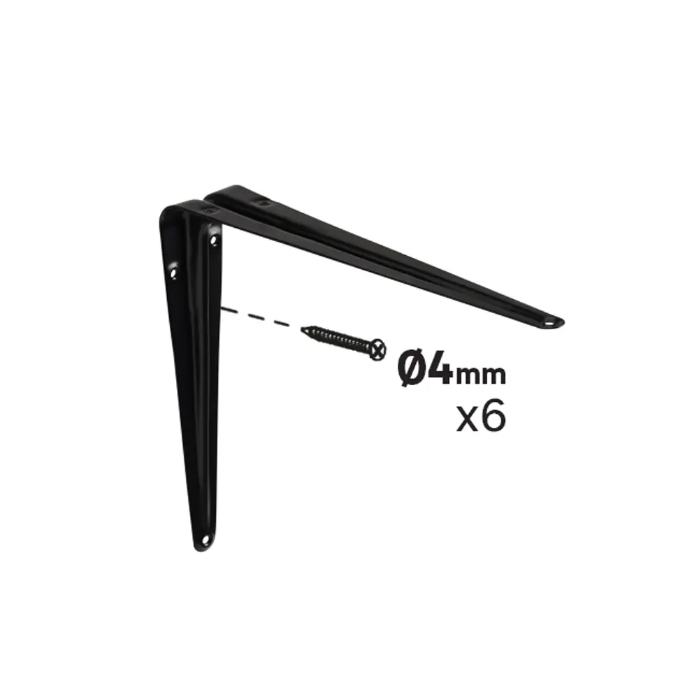 Утилитарный кронштейн Normo 20x25 см нагрузка до 18 кг цвет черный 89438044 STLM-2093594 Santreyd  - Вид №4