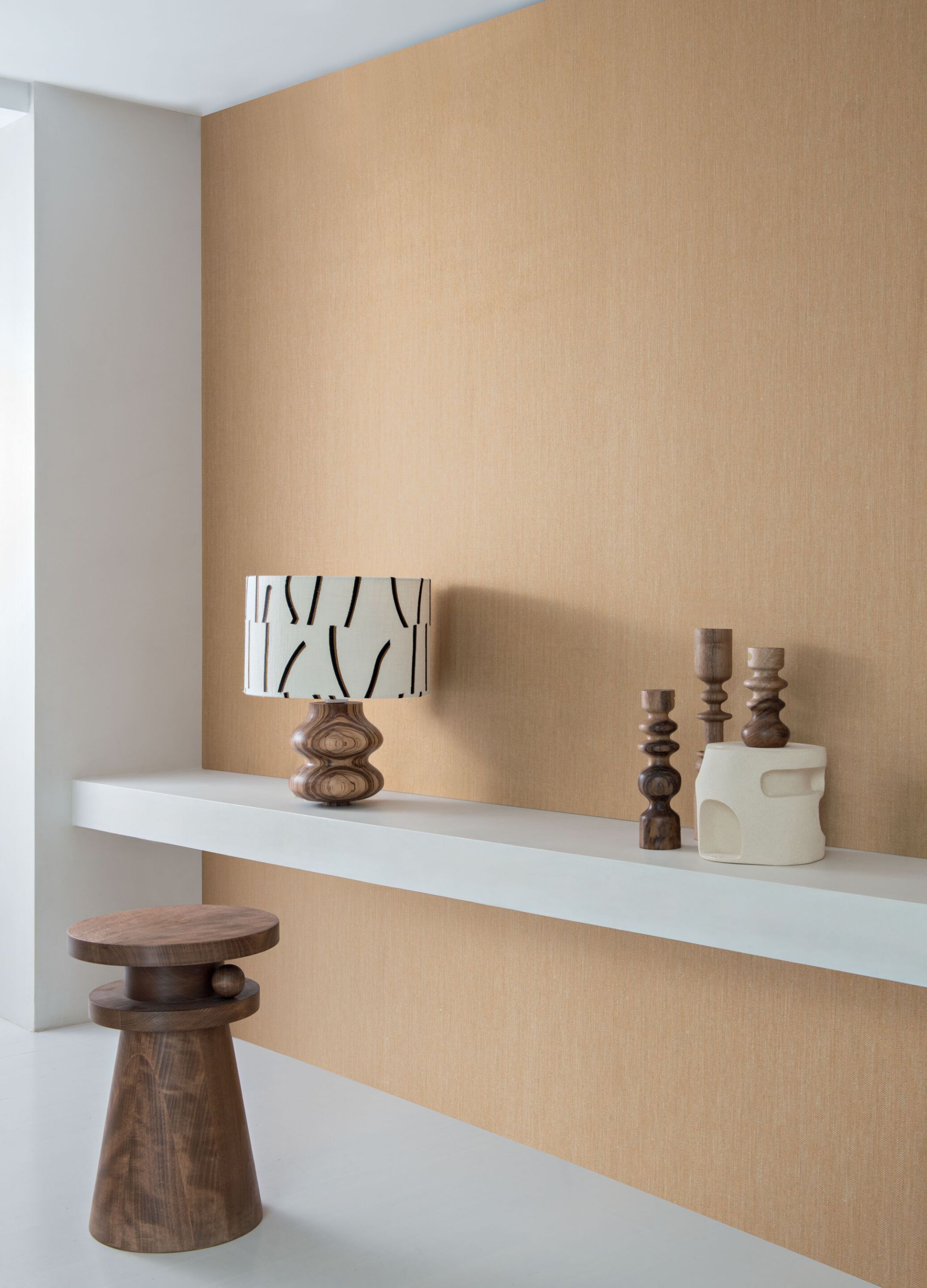 Льняная однотонная настенная ткань Casamance Linora ARCH-00044962 - Вид №1