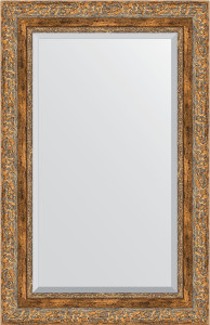 BY 3410 Зеркало с фацетом в багетной раме - виньетка античная бронза 85 mm EVOFORM Exclusive