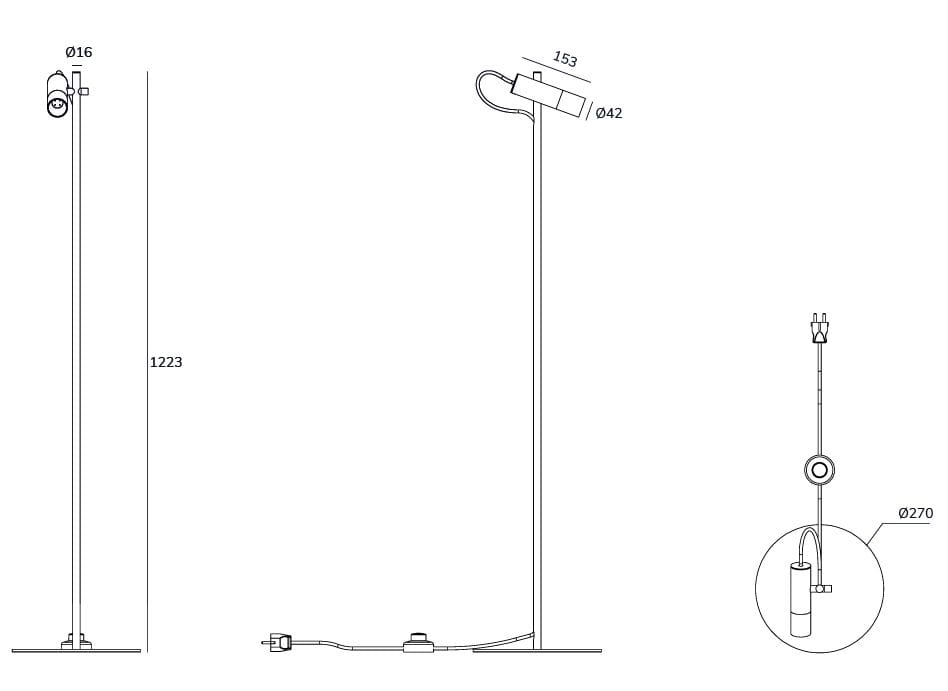 Алюминиевый регулируемый светодиодный торшер Exporlux POINT SA ARCH-00013325 - Вид №2