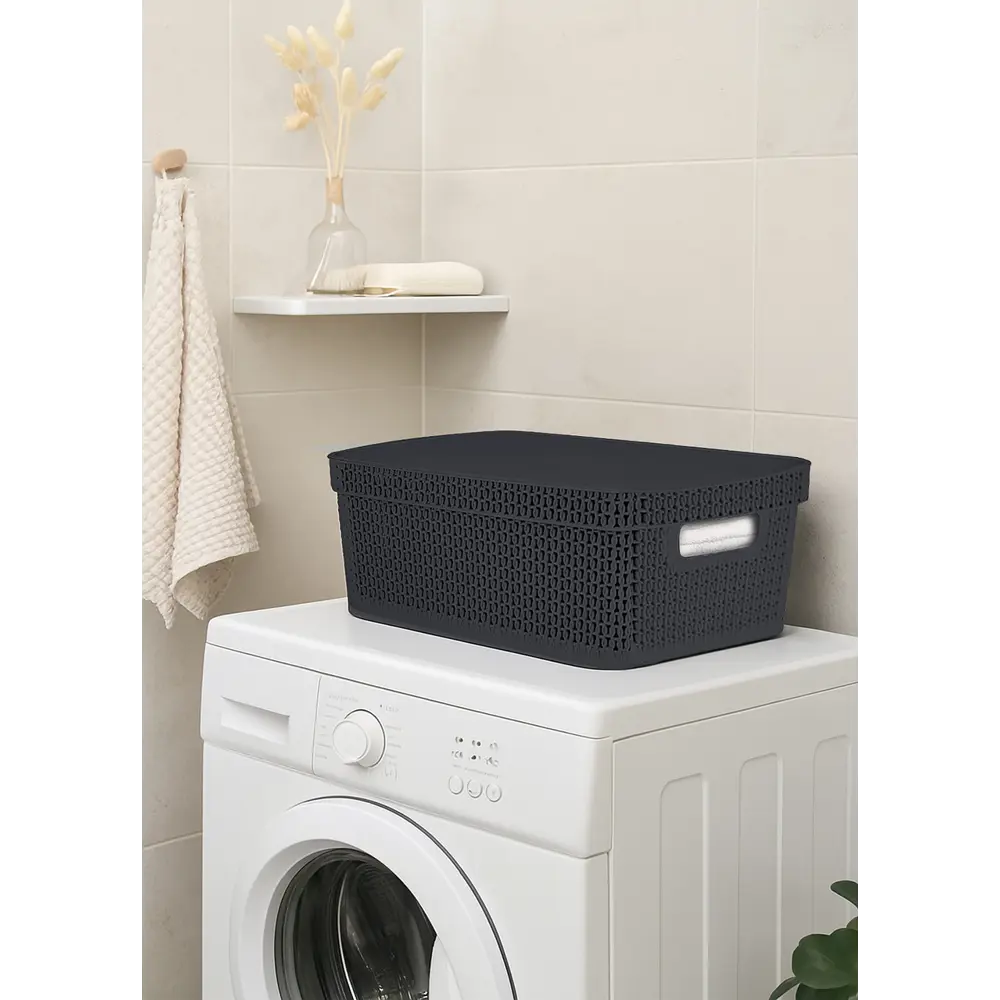 Корзина для хранения Плес 11л прямоугольная цвет серый Santreyd STLM-2101243 - Вид №1