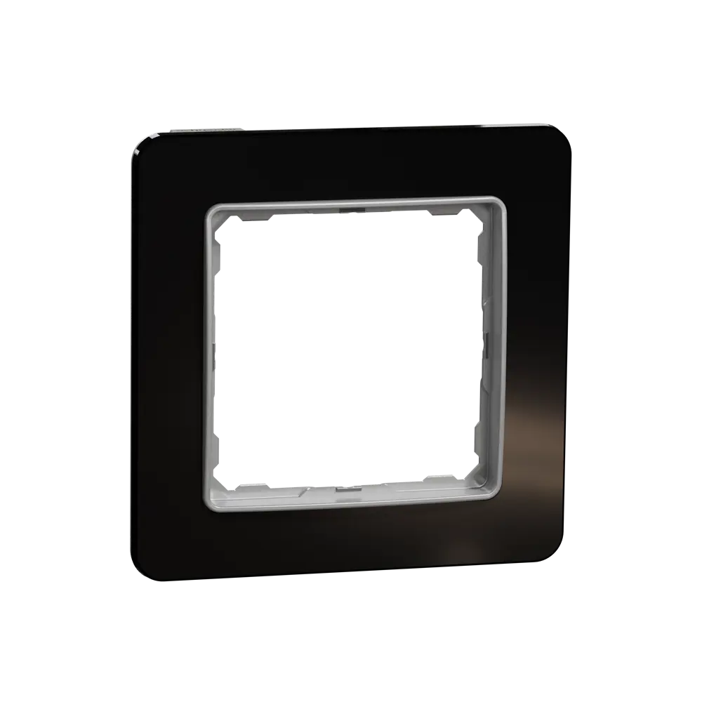 Рамка для розеток и выключателей Systeme Electric Sedna Design 1 пост, цвет чёрное стекло STLM-2100744