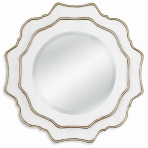 Зеркало настенное круглое 79 см серебро с белым Gardenia ART-ZERKALO ДИЗАЙНЕРСКИЕ 00-3884130 Белый;зеркальный;серебро