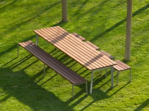URBIDERMIS Прямоугольный деревянный стол для общественных мест Harpo