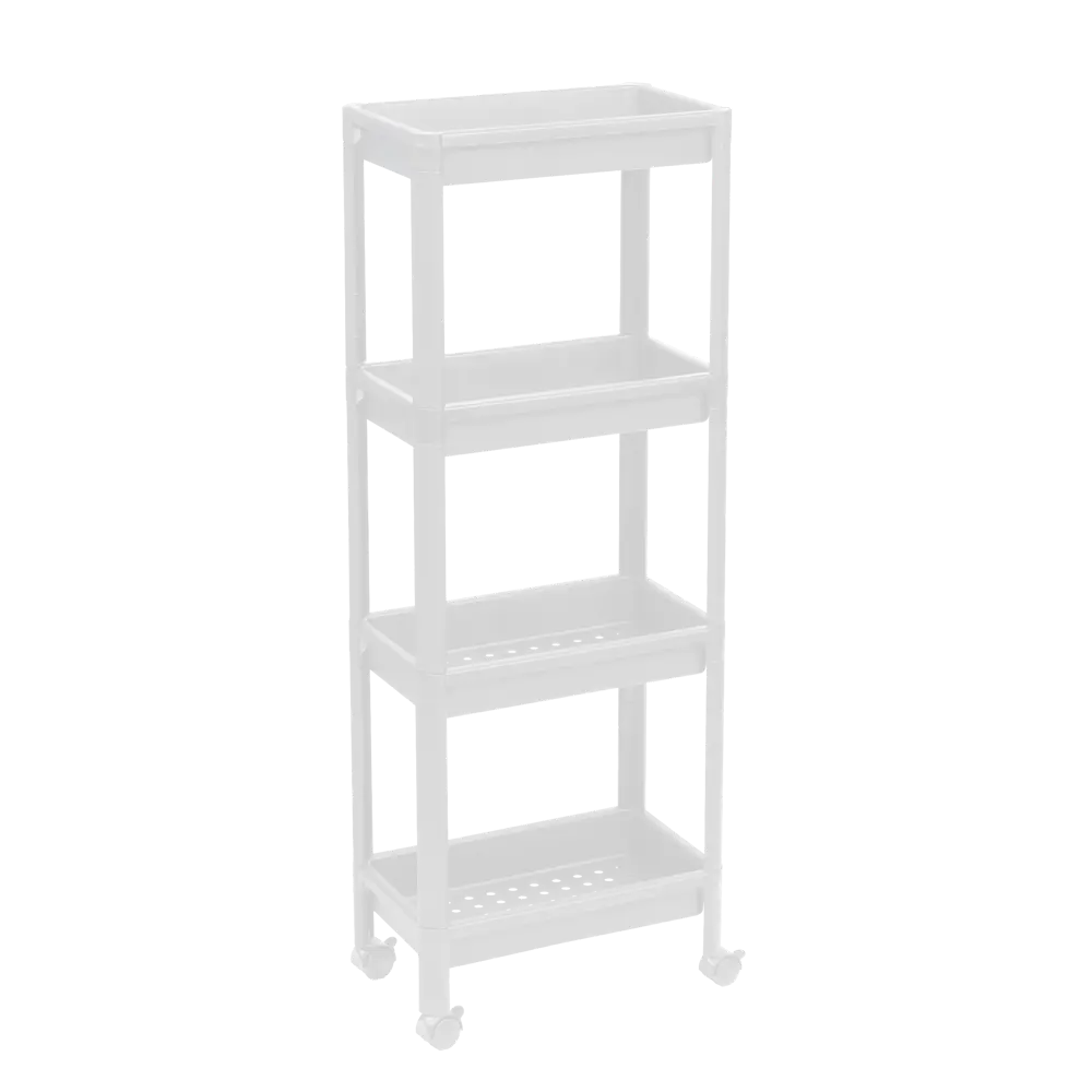 Этажерка для ванной комнаты широкая на колесах Vikea 39x23.4x105.5 см цвет белый Santreyd STLM-2135983