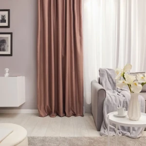 Штора на ленте Паола 200x280 см цвет розовый