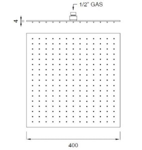 Квадратная регулируемая душевая головка из нержавеющей стали