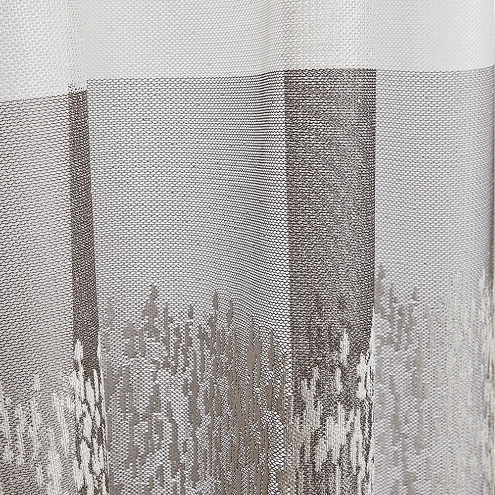 Тюль 1 п/м Полоска жаккард 280 см с утяжелителем цвет коричневый Santreyd STLM-2167021