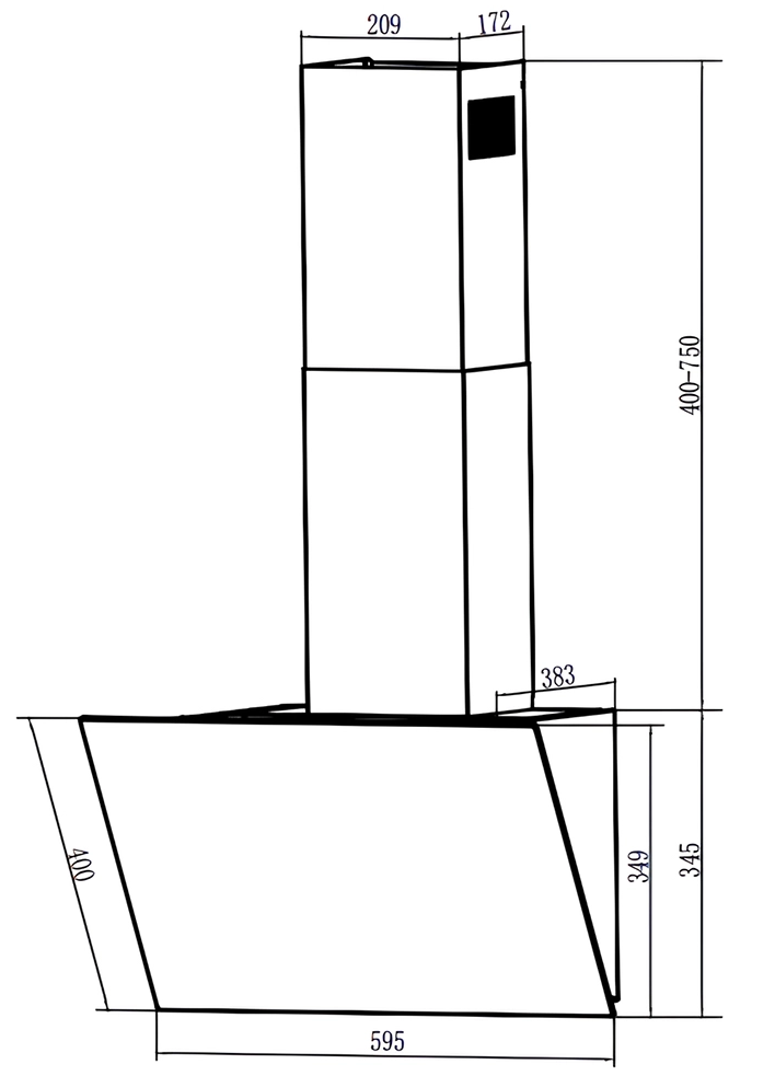 9079286 Вытяжка наклонная NORDFROST HM 6080 B черный STDN-0151898 - Вид №8