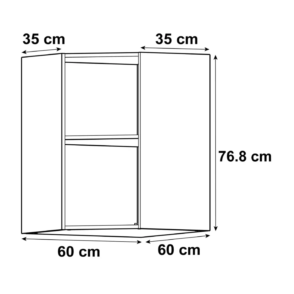 Каркас навесной угловой Delinia ID 60x76.8x35 см, ЛДСП, цвет белый 82140017 STLM-2027266  - Вид №1