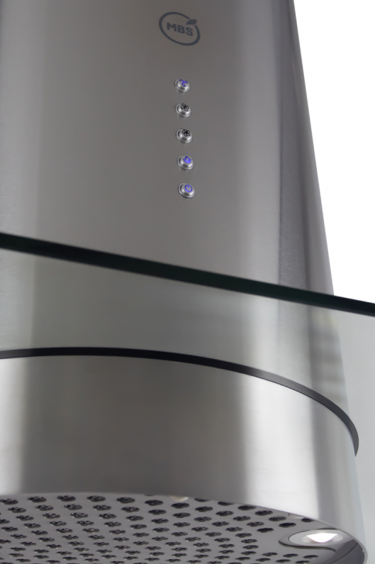 8130122 Вытяжка островная MBS MILTONIA 190 ISLAND GLASS серебристый/прозрачный STDN-0128940 - Вид №2