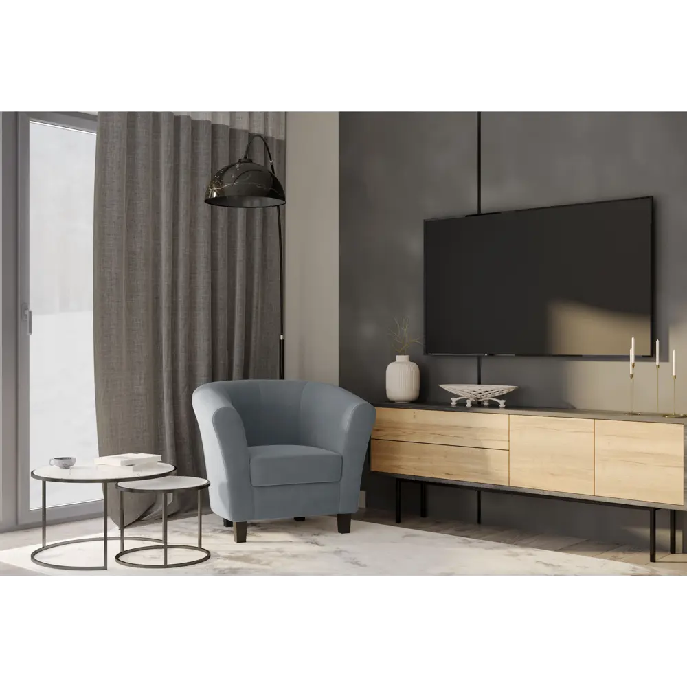 Кресло полиэстер Seasons Марсель CAMARO32 серое 85x73x77 см STLM-2033348 - Вид №2