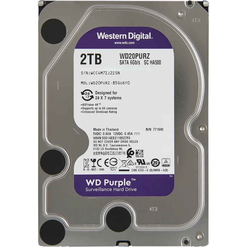 Жесткий диск Western Digital Purple 2TB STLM-2200837 - Вид №1