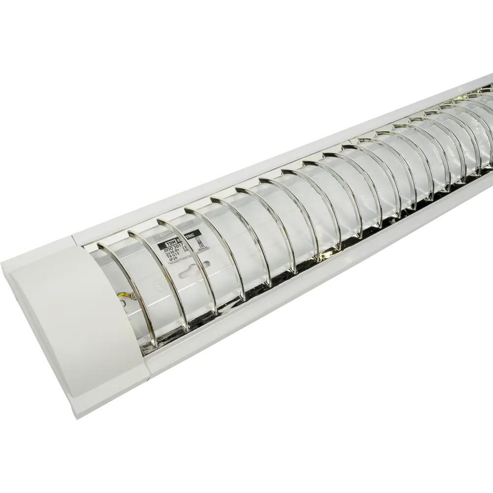 Светильник TDM Electric ЛПО3017 с решёткой 2х36 Вт, металл/пластик, цвет белый STLM-2094132 - Вид №1