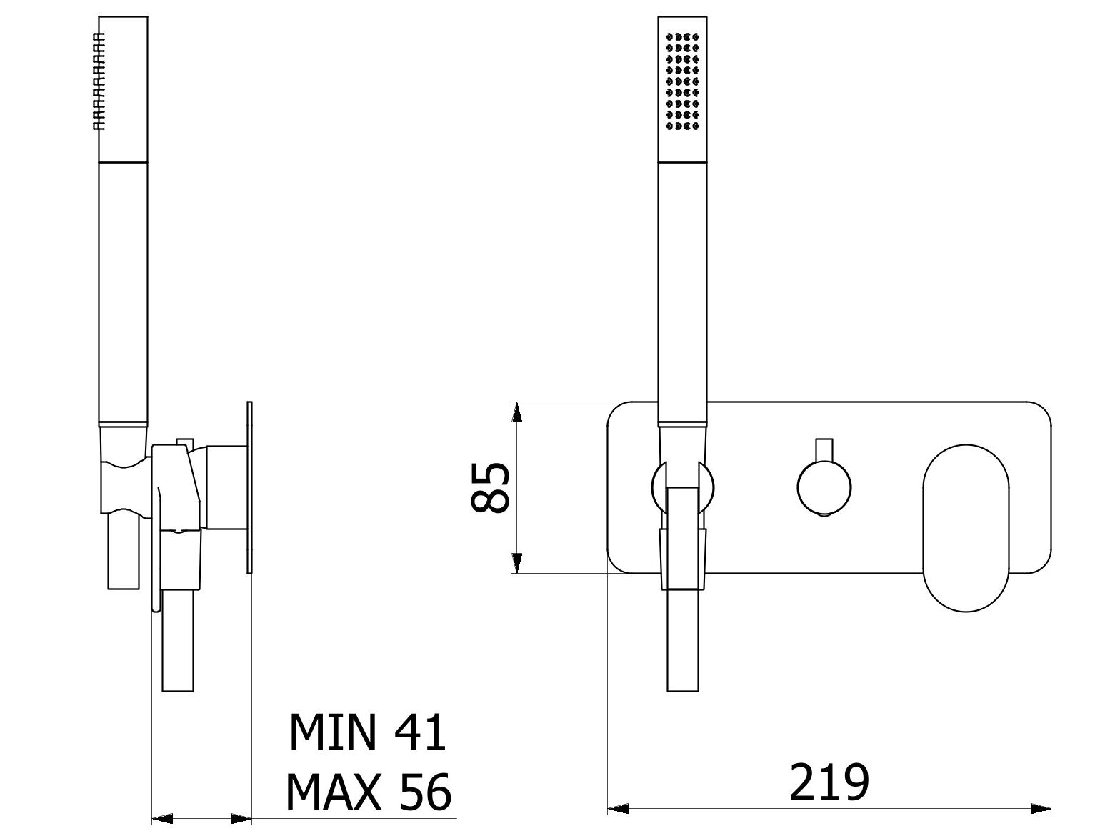 Смеситель для душа с 3 отверстиями и ручным душем IB K2 ARCH-00018963 - Вид №2