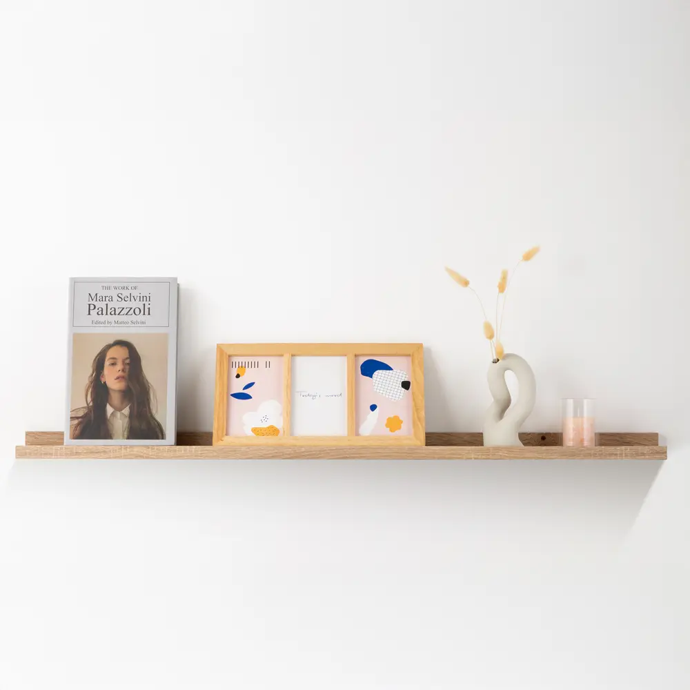 Настенная полка KONSENSA 100x10см со скрытым креплением МДФ цвет дуб STLM-2042387 - Вид №7