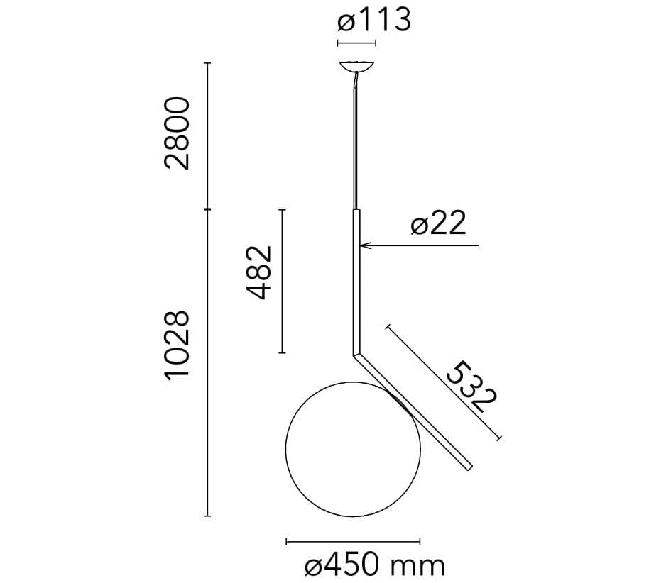 Стеклянный и металлический подвесной светильник In Stock Flos ARCH-00133233 - Вид №3