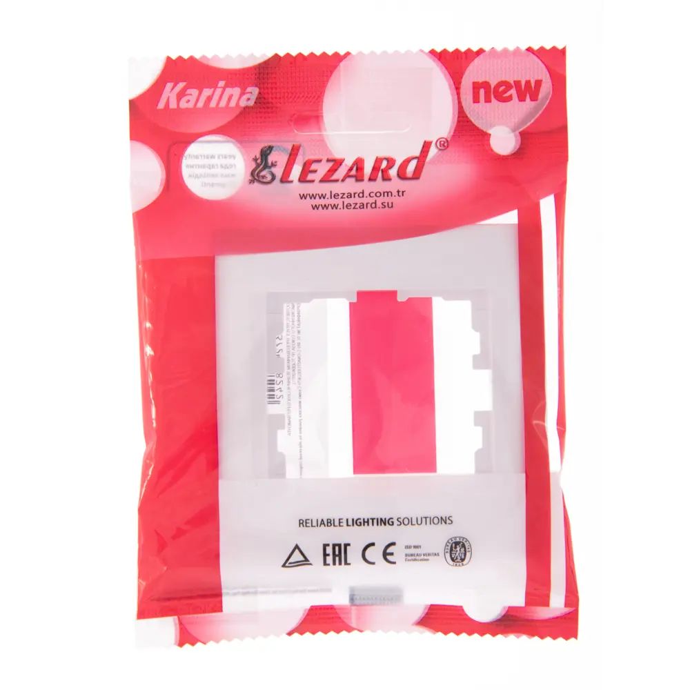 Рамка для розеток и выключателей Lezard Karina 1 пост горизонтальная цвет белый STLM-2172901 - Вид №3