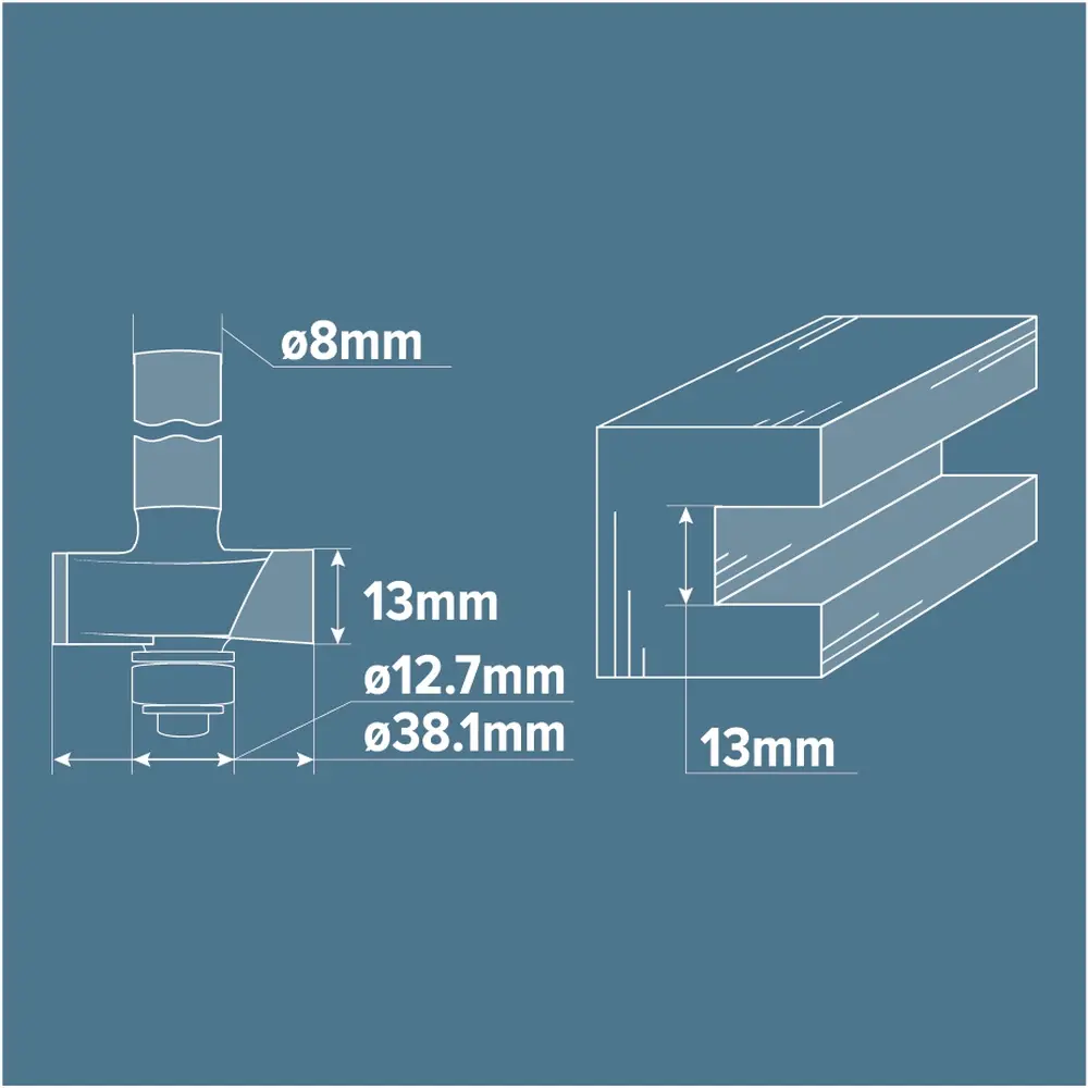 Фреза кромочная фальцевая Brigadier, D38.1х13 мм STLM-2053560 - Вид №3
