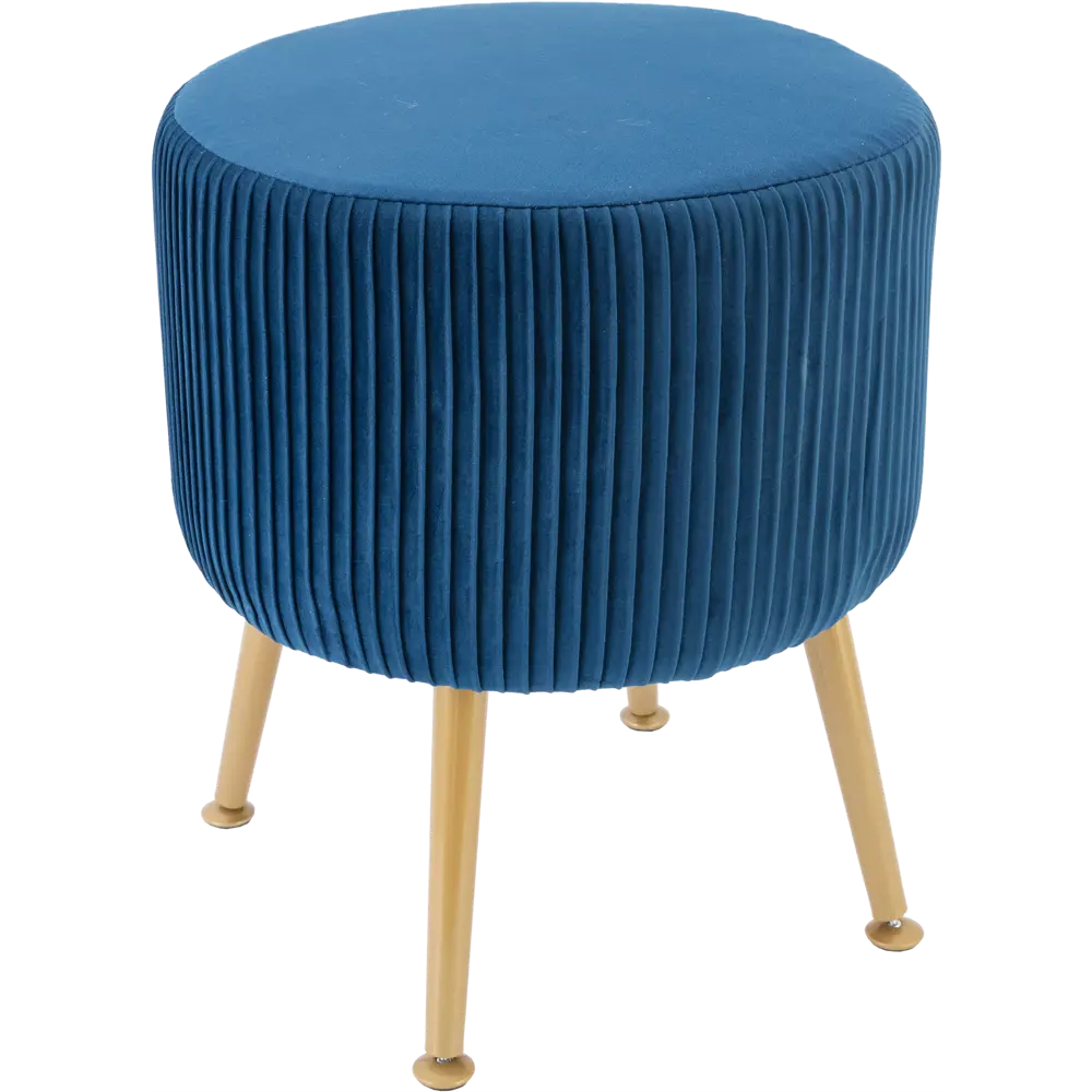Табурет круглый мягкий Atmosphera 166595C ø35 h42 см, цвет синий STLM-2185523