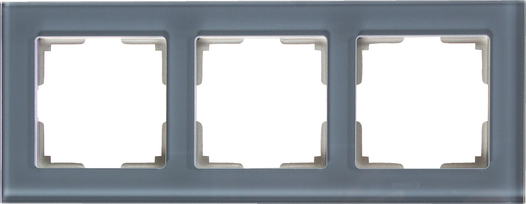 82125393 Рамка для розеток и выключателей 3 поста стекло цвет серый Favorit STLM-0019722 WERKEL