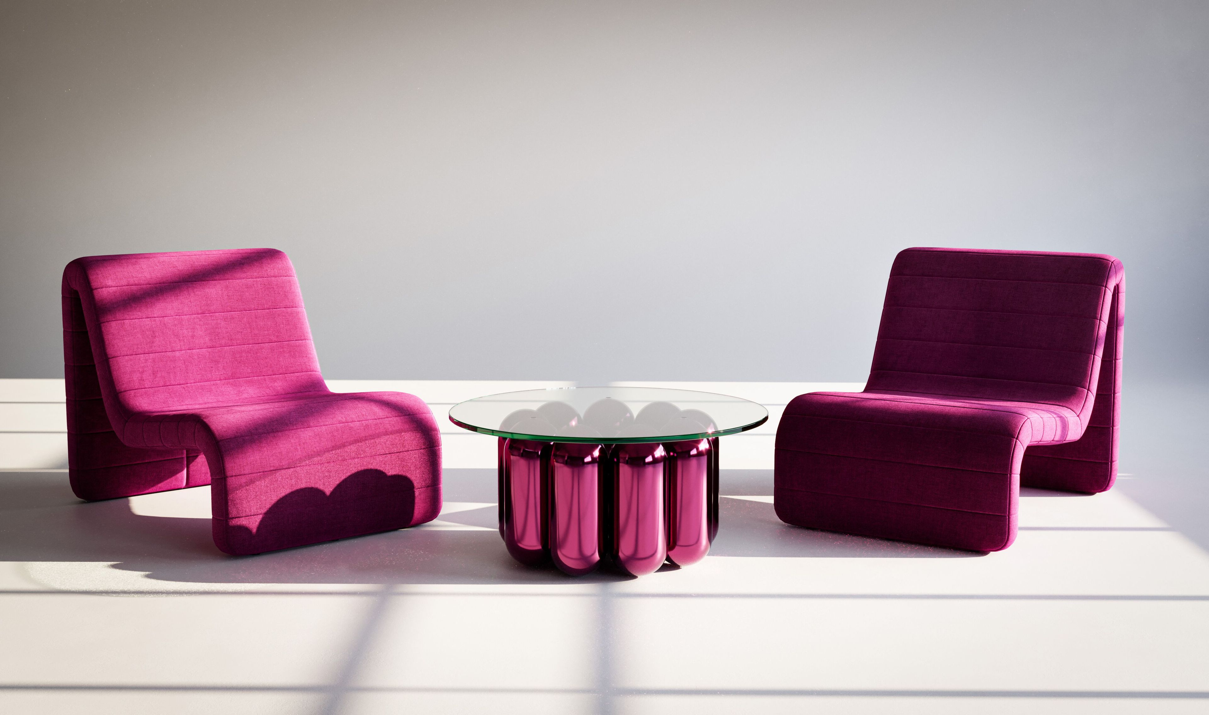 Низкий круглый журнальный столик из стали и стекла Cameron Design House ARCH-00012702 - Вид №1