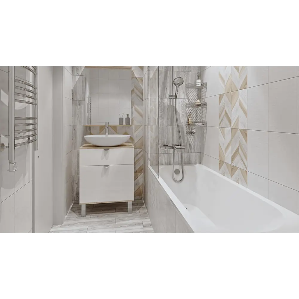 Плитка настенная Tone 25х35 см 1.4 м² цвет белый матовый BELANI STLM-2191669 - Вид №6